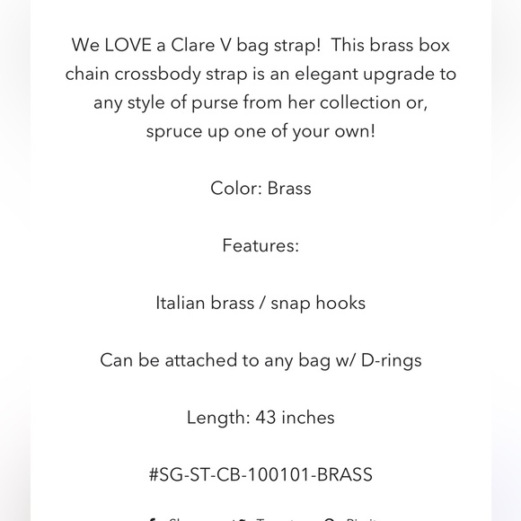 Clare V Box Chain Crossbody Strap - Picture 4 of 4